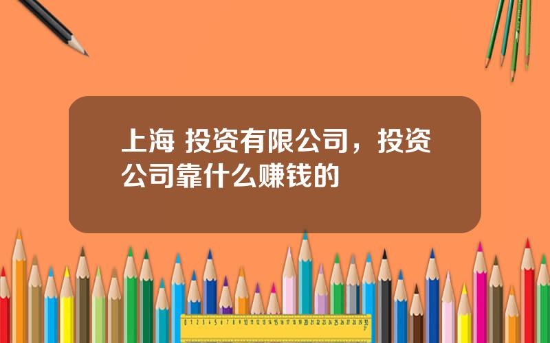 上海 投资有限公司，投资公司靠什么赚钱的